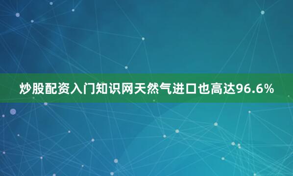 炒股配资入门知识网天然气进口也高达96.6%
